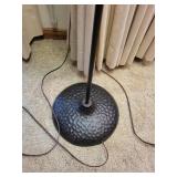 Pair of Elegant Floor and Table Lamps with Fabric Shades