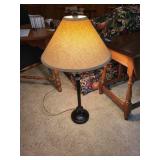 Pair of Elegant Floor and Table Lamps with Fabric Shades