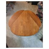 Set of 2 Wooden Side Tables with Folding Leaf and Magazine Holder