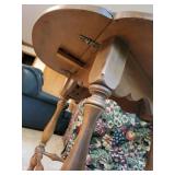 Set of 2 Wooden Side Tables with Folding Leaf and Magazine Holder