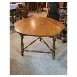 Set of 2 Wooden Side Tables with Folding Leaf and Magazine Holder