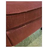 Used Red Wingback Armchair with Minor Wear