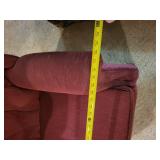 Used Red Wingback Armchair with Minor Wear