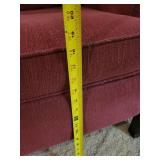 Used Red Wingback Armchair with Minor Wear