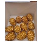 Collection of Decorative Items Including Birdhouse and Ornaments