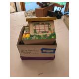 Collection of Decorative Items Including Birdhouse and Ornaments