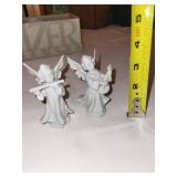 Set of 4 Porcelain Angel Figurines and Metal Heart-Shaped Trinket Box