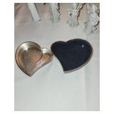 Set of 4 Porcelain Angel Figurines and Metal Heart-Shaped Trinket Box