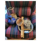 Assorted Decorative and Collectible Items Including Books and Plate