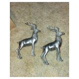 Pair of Metallic Reindeer Figurines