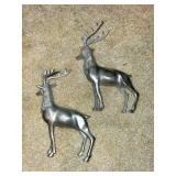 Pair of Metallic Reindeer Figurines