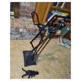 Vintage Iron Fireplace Tool Set with Cast Iron Boot Jack