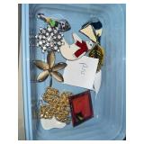 Collection of Vintage Jewelry Including Necklaces, Bracelets, and Pins