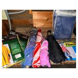 Collection of 4 Umbrellas and Several Vinyl Ponchos
