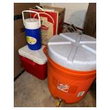 Collection of Water Coolers and Jugs Including Home Depot and Coleman