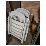 Set of Folding Patio Chairs and One Colorful Beach Chair