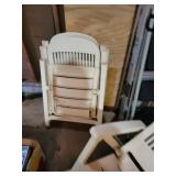 Set of Folding Patio Chairs and One Colorful Beach Chair