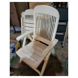 Set of Folding Patio Chairs and One Colorful Beach Chair