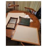 Collection of Wall Decor, Paper Cutter, and Corkboard