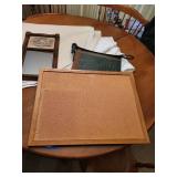 Collection of Wall Decor, Paper Cutter, and Corkboard