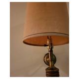 Vintage Wall-Mounted Brass Lamp with Woven Shade