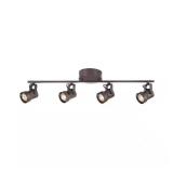 Hampton Bay Mountainbrook 2 ft. 4-Light Bronze Integrated LED Fixed Track Lighting Kit with Metal Shade