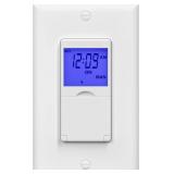 BN-LINK 7 Day Programmable in-Wall Timer Switch for Lights, Fans and Motors, Single Pole and 3 Way (Compatible with SPDT) Both Use, Neutral Wire Required, White(Blue Backlight)