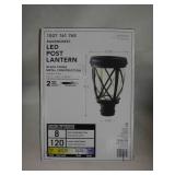 Hampton Bay Ravencrest 120 Lumens Black Outdoor Solar Post Lantern