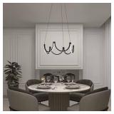 Artika Adelia 25-Watt 1 Light Black Modern 5 CCT Integrated LED Pendant Light Fixture for Dining Room or Kitchen