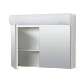 Zenna Home 23.25 in. W x 18.63 in. H Lighted Frameless White Surface-Mount Medicine Cabinet with Mirror
