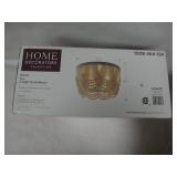 Home Decorators Collection Harlan 15 in. 3-Light Brushed Grey Flush Mount with Natural Real Wood Beads