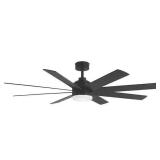 Home Decorators Collection Celene 62 in. LED Indoor/Outdoor Matte Black Ceiling Fan with Light and Remote Control with Color Changing Technology