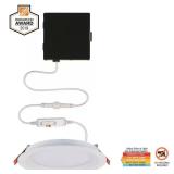 Commercial Electric Slim Baffle Integrated LED 4 in Round Adj Color Temp Canless Recessed Light for Kitchen Bath Living rooms, White