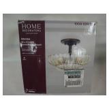 Home Decorators Collection Adaview 11.75 in. 3-Light Mottled Cocoa Semi-Flush Mount
