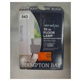 Hampton Bay 70 in. Brushed Nickel 1-Light Torchiere Floor Lamp with Plastic Shade