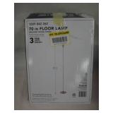 Hampton Bay 70 in. Brushed Nickel 1-Light Torchiere Floor Lamp with Plastic Shade