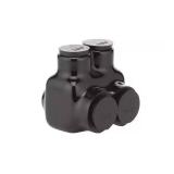 Commercial Electric 6 AWG to 250 MCM Dual-Rated 2-Port 1-Sided Entry Insulated Multiple Tap Connector, Black