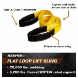 KEEPER Lot of 2- 2 in. x 12 ft. 1 Ply Lift Slings with Flat Loop
