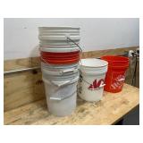 Lot of 7- 5 Gallon Buckets