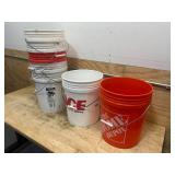 Lot of 7- 5 Gallon Buckets