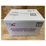 Case of TAC Powdered Free Nitrile Gloves Size Large