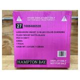 Lakeshore Smart 13 in. LED Color Changing Flush Mount Matte Black Hampton Bay