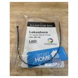 Lakeshore Smart 13 in. LED Color Changing Flush Mount Matte Black Hampton Bay