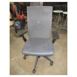 ALL STEEL ADJUSTABLE OFFICE CHAIR WITH LEATHER SEAT