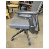 ALL STEEL ADJUSTABLE OFFICE CHAIR WITH LEATHER SEAT