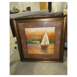 FRAMED  ART - SAIL BOAT SCENE