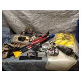 Assortment of Automotive Accessories including Floor Mats, Vacuum, and Tools