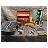 Assorted Hand Tools and Toolboxes with Socket Set