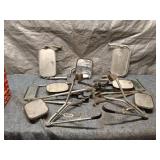 Collection of Vintage Automotive Side Mirrors and Brackets