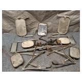 Collection of Vintage Automotive Side Mirrors and Brackets